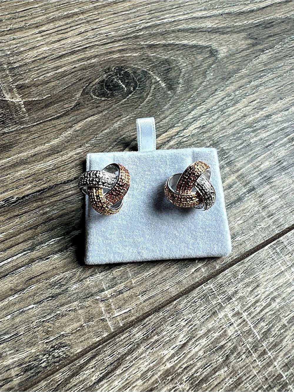 Mixed Metal Hoop Earrings New